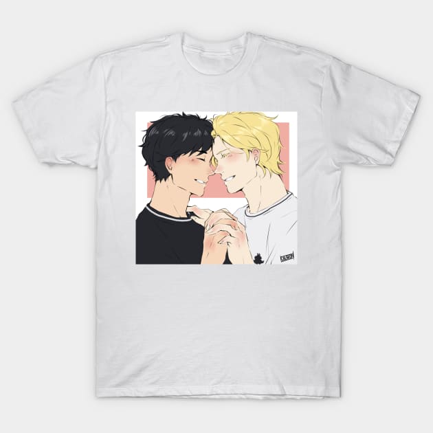 Ash and Eiji Happy T-Shirt by MykaAndSalmon